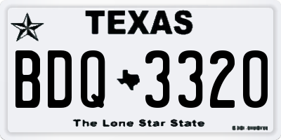TX license plate BDQ3320