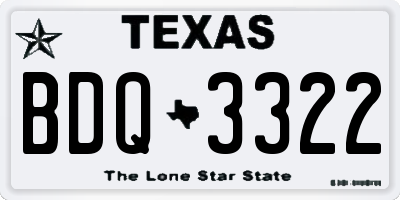 TX license plate BDQ3322