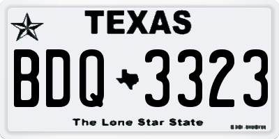 TX license plate BDQ3323