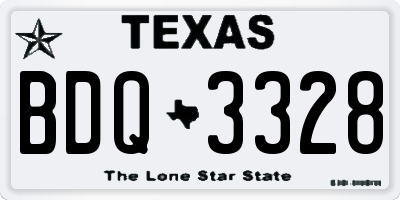 TX license plate BDQ3328