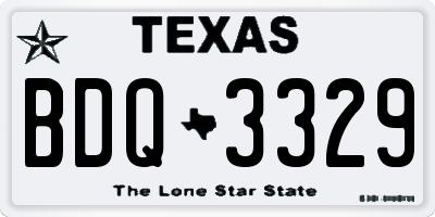 TX license plate BDQ3329