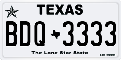 TX license plate BDQ3333