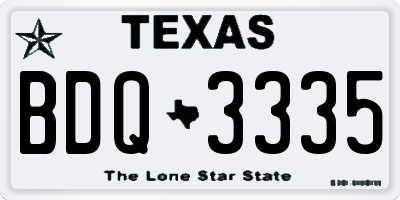 TX license plate BDQ3335