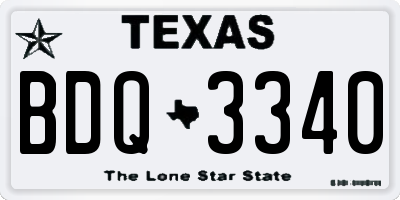 TX license plate BDQ3340
