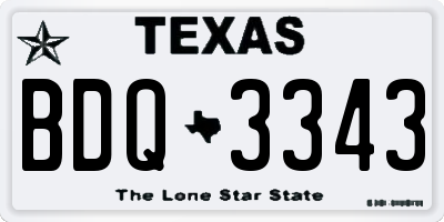 TX license plate BDQ3343