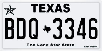 TX license plate BDQ3346