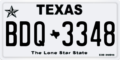 TX license plate BDQ3348