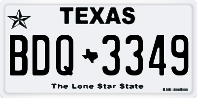 TX license plate BDQ3349