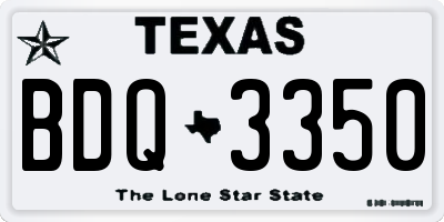 TX license plate BDQ3350