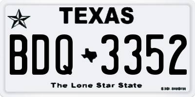 TX license plate BDQ3352