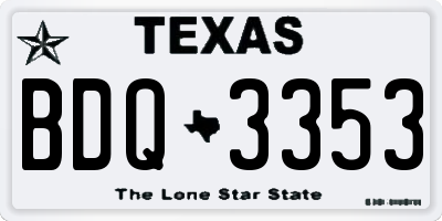 TX license plate BDQ3353