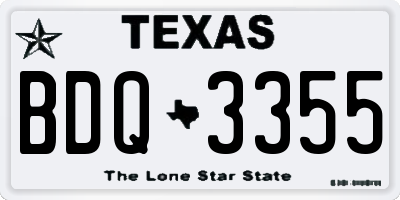 TX license plate BDQ3355