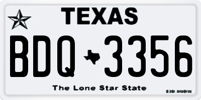 TX license plate BDQ3356