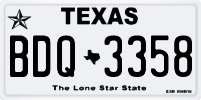 TX license plate BDQ3358