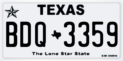 TX license plate BDQ3359