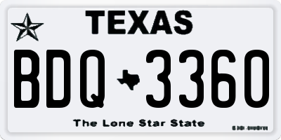 TX license plate BDQ3360