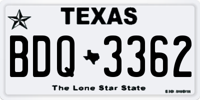 TX license plate BDQ3362