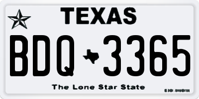 TX license plate BDQ3365