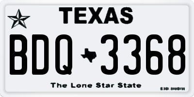 TX license plate BDQ3368