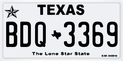 TX license plate BDQ3369