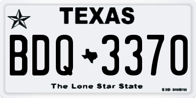 TX license plate BDQ3370