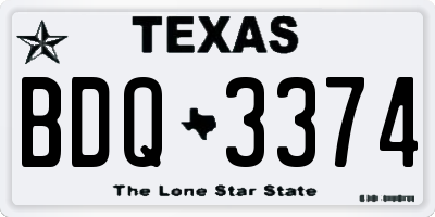 TX license plate BDQ3374