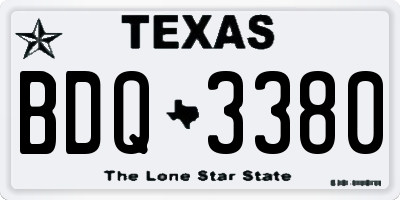 TX license plate BDQ3380