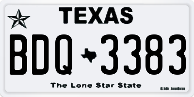TX license plate BDQ3383