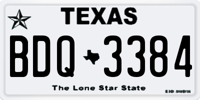 TX license plate BDQ3384