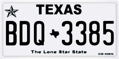 TX license plate BDQ3385