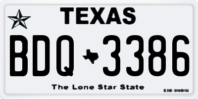 TX license plate BDQ3386