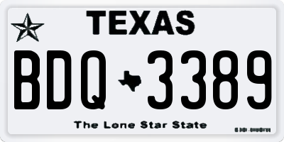 TX license plate BDQ3389
