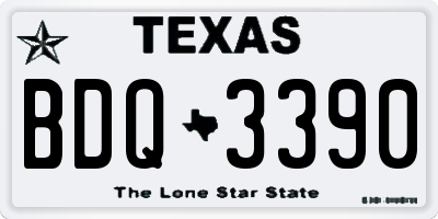 TX license plate BDQ3390