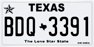 TX license plate BDQ3391