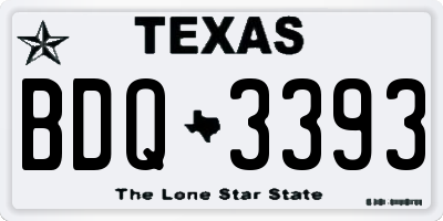 TX license plate BDQ3393
