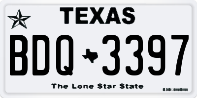 TX license plate BDQ3397