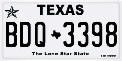 TX license plate BDQ3398