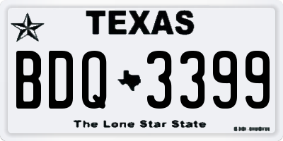 TX license plate BDQ3399