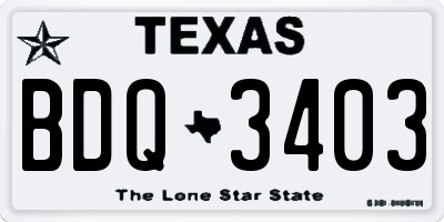 TX license plate BDQ3403