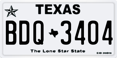 TX license plate BDQ3404
