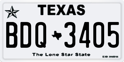 TX license plate BDQ3405
