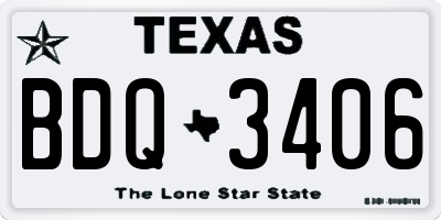 TX license plate BDQ3406
