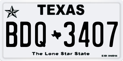 TX license plate BDQ3407