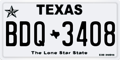 TX license plate BDQ3408