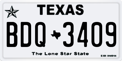 TX license plate BDQ3409