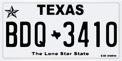 TX license plate BDQ3410