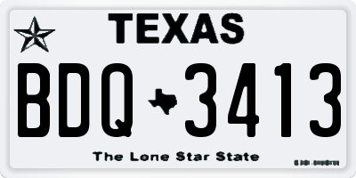 TX license plate BDQ3413