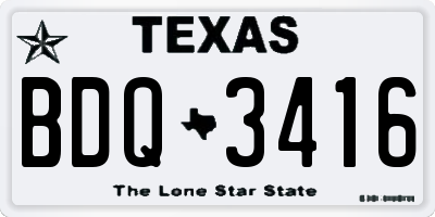 TX license plate BDQ3416
