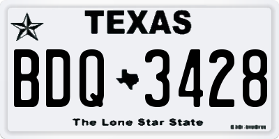 TX license plate BDQ3428