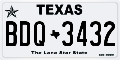 TX license plate BDQ3432